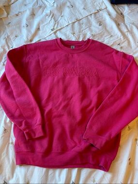 Chi Omega Crewneck Sweatshirt in Bright Pink